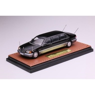 WTX 1:64 1994 Black Benz 600Sel W140 Luxury Limousine Model Diecast Collect Display Metal Car BN