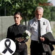 CLEOES Black Ribbon Pin, Melanoma Cancer Awareness Funeral Ribbon Badge Brooch, Simple Skin Cancer V