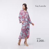 ชุดเดรส ลายพิมพ์สีชมพู Guy Laroche CURVY DRESS FASHION ผ้าจอเจีย พิมพ์ลาย ขับผิว นุ่ม เบา ใส่สบาย (GZ2JPI)