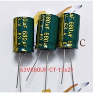 (Combo of 2) Capacitor 63V680UF 63V 680UF 680UF63V 13 * 21mm high frequency (combo)