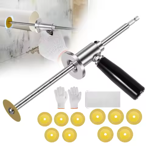 Inside PVC Pipe Cutter Plumbing Internal Cutter Adjustable Pipe Cutting Tool with 1/4in Hex Shank fo