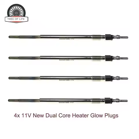 4x 11V Dual Core Heater Glow Plugs 5802219038 500351992 0000071772817 5960A4 For Fiat Ducato (244) (