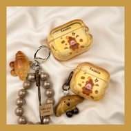 Bread Star Character Yellow AirPods Case, Fun AirPods Pro 2 Case, Cartoon AirPods Pro 2 Case, Soft C