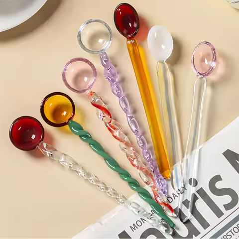 Crystal Spoon Glass Tea Spoon Creative Coffee Spoon Dessert Cake Spoon Tableware Milk Coffee Stirrin