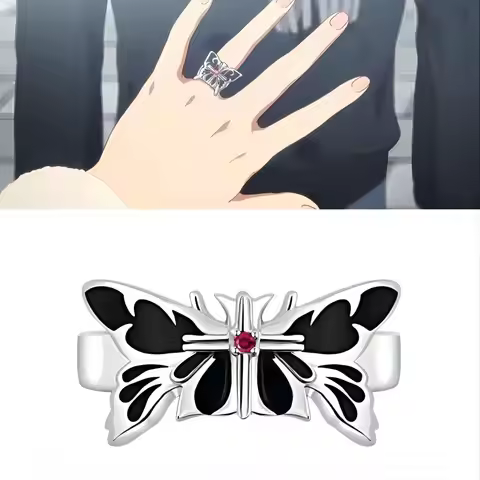 Anime Takanashi Rikka Cosplay Ring Butterfly Unisex Opening Adjustable Rings Jewelry Cosplay Accesso