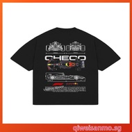 Cars and Clo - Oversized Black - F1 Ferrari Blueprint T-Shirt