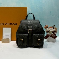 LV Backup黑老花壓紋雙肩包