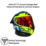 KYT TT Course Fuselage Matt Yellow KC Red Helmet Size XL Full Face Original