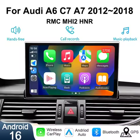 Android 16 Carplay Car Multimedia Player For Audi A6 C7 A7 2012~2018 Touch Screen 4G Music Stereo GP