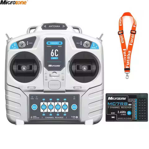 MicroZone MC6C Mini V2 2.4G 6CH Controller Transmitter w/ Receiver Radio System For RC Airplane Dron