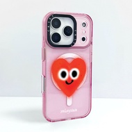 Jon Burgerman Cute Soft Heart Wireless Magnetic Charging Case Compatible For IPhone 16E 16 Plus 11 1