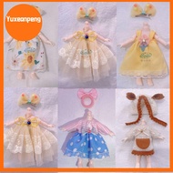 YUXEANPENG 10รูปแบบ ชุดเสื้อผ้าตุ๊กตา มินิมินิ น่ารักน่ารักๆ กระโปรงแฟชั่น ชุดอุปกรณ์เสื้อผ้า ตุ๊กตา