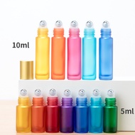 Thick 5ml 10ml Frosted Glass Roll On Bottles Roller Ball Essential Oil Vials Empty Refillable Perfum