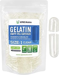 XPRS Nutra Size 1 Empty Capsules - Empty Gelatin Capsules - Capsules Express Empty Pill Capsules - D