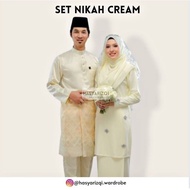 [S - 5XL] Set Nikah Cream | Baju Kurung Plus Size | Baju Melayu Plus Size | Baju Nikah | Baju Couple Nikah | Nikah