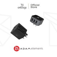 ADAM elements OMNIA T3 Universal Travel Adapter With USB-C And USB-A Charging Ports - Black