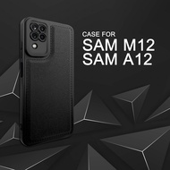 Samsung A12 - M12 Case Softcase LEATHER BLACK CAMERA PROTECTION Case Casing Hp Samsung A12 - M12