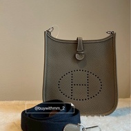 ⭐️賣場有滿額折扣⭐️Hermes 大象灰 Mini Evelyne