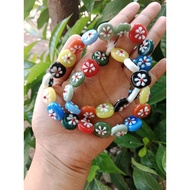 Bracelet Beads Glass Flower Coin Beads, jombang Glass Beads