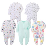 Newborn baby jumpsuit fashionable cute Cartoon printing boy long sleeved 2-zipper jumpsuit