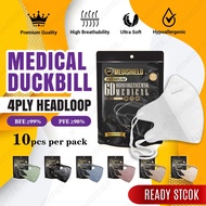 MEDISHIELD 6D MASK DUCKBILL MASK FACE MASK 10PCS NON-MEDICAL DISPOSABLE MASK 3D 6D DUCKBILL FACE MASK