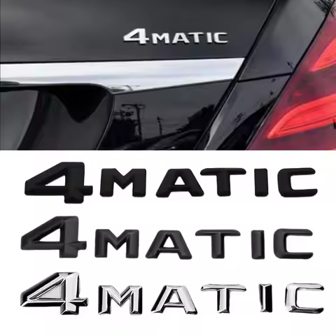 3D ABS Chrome Black 4 Matic Logo 4Matic Emblem Car Rear Trunk Sticker Badge For Mercedes Letters Nam