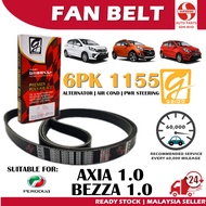 S2U Gaido Fan Belt Perodua Axia Bezza 1.0 Air Cond Alternator Power Steering Tensioner Belt 6PK1155