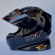 Helm full face kyt r10 polos hitam doff paket ganteng