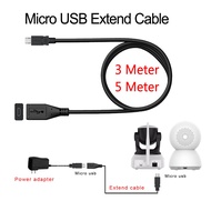 3 Meter 5 Meter Micro USB Extension Cable 5V Power Adapter Micro USB connector Extend Cord  for Vsta