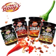 🌟Hq🌟 Betty's KITCHEN SAMBAL Crazy SAMBAL/SEWEL/ Lazy/Spoiled/CRISPY Meat (HALAL HOMEMADE 250ML /ORIG