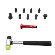AU05 Car Body Paintless Dent Repair Tool Removal Repair Hammer Tap Down Dent Tools with 9 Heads Rubber Screw on Tips