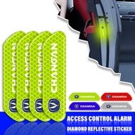 4PCS Car Door Sticker Safety Warning Reflective Mark For Changan CS35 Plus CS55 Plus CS75 / CS75 Plu