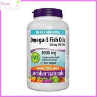 Webber Naturals - 三文魚、魚油 (1000 毫克) 210 粒軟膠囊 [平行進口] 此日期前最佳:2027年08月31日