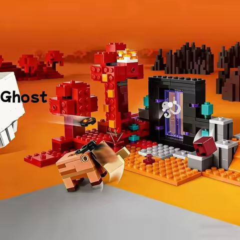 Compatible Brands Brick Sets My Pixel World Game Series Building Blocks The Nether Ghost Portal Ambu