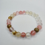 Cherry Quarts Natural Stone Elastic Bracelet