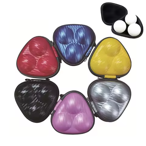 Table Tennis Ball Case Hard Shell 3 Ball Capacity Portable Container with Carabiner Clip for Trainin