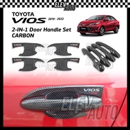 Toyota Vios NCP151 2019 - 2022 Carbon Fiber Door Handle Set Bowl Cover Trim Accessories Bodykit 2020