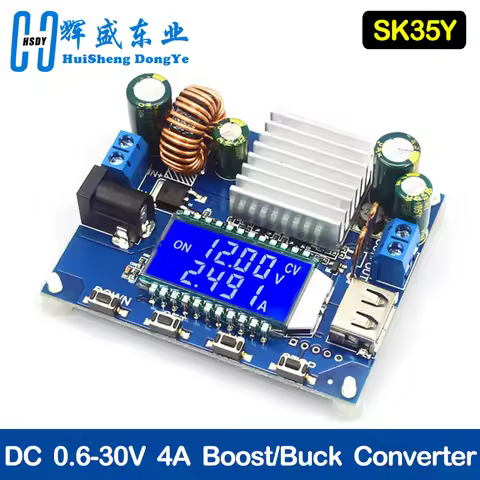 SK35L DC 0.6-30V 4A 35W 5V 6V 9V 12V 24V Boost/Buck CC CV Regulated Adjustable DC Power supply Modul
