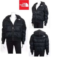 二手正品The North Face 黑色短版顯瘦550帶帽羽絨外套 Size S