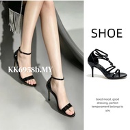 Peep Toe High Heels with Thin Heel - Stylish Casual Work Shoe