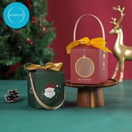 MUMENG Christmas Apple Box Christmas Eve Creativity Open Window Candy Gift Box Bow Portable Gift Box