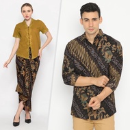 BAJU BATIK COUPLE Kemeja Batik Pria Lengan Panjang Parang Hitam 724412