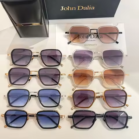 For JOHN DALIA JD Cillian Brand Polarized Sunglasses Men Luxury Driving Male UV400 Alloy Frame Squar