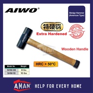 AIWO 8lbs 10lbs Hardened Steel Sledge Hammer With Wooden Handle American Type Hardware Penukul Tukul