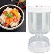 tomvorks 50oz Pickle Jar Leakproof Olive Hourglass with Fork  Easy Flip to Drain Pickles for Gherkin