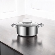 24cm Nordic系列SUS304含蓋節能一體成型厚鑄加強防溢雙耳煲湯鍋