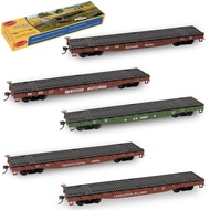 Trains 2pcs HO Scale 1:87 52ft Flat Car Model Wagon Carriage C8741 Railway Layout