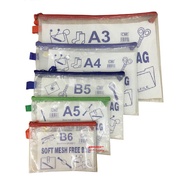 CBE SOFT MESH ZIPPER BAG (AVAILABLE IN 9.5"x5" | B6 | A5 |B5 | A4 | A3|480MMx340MM)