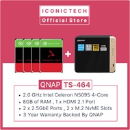 Qnap TS-464-8GB (4 X 18TB) (3 X 18TB) (2 X 18TB) (4 X 16TB) (3 X 16TB) (2 X 16TB) Nas Enclosure Kits