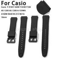 for Casio F-91W F-84W F105W F108 AE-1200 AE-1300 A-159WA A168W B640 W-215 W21618mm High-quality Sili